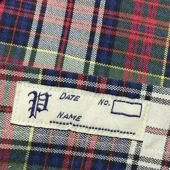 Ralph Lauren Men Button Down LS Shirt MEDIUM Red/Blue Plaid Career Cotton Casual - Picture 7 of 8